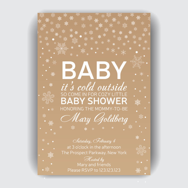 迎婴派对的请帖图片下载