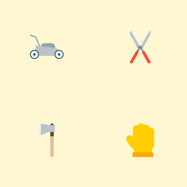 一套农业图标用扁平化风格的符号图片下载