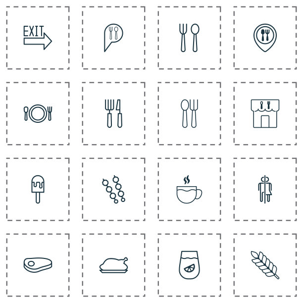 图标集合的刀叉烧烤图片下载