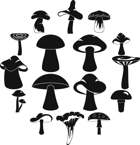 蘑菇图标设置简单的风格图片下载