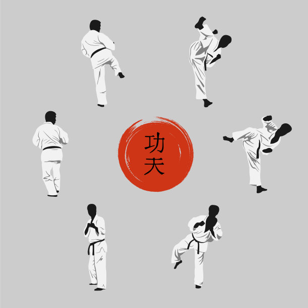 一群展示功夫和象形文字的人图片下载