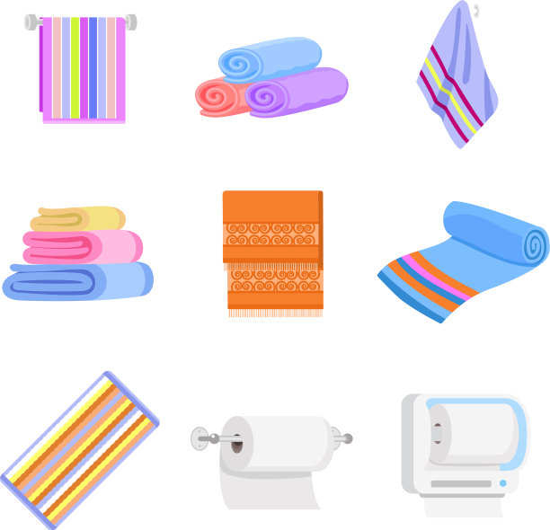 毛巾图标设置扁平风格图片下载