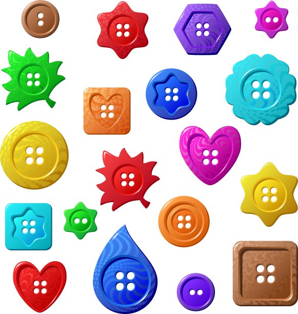 在白色背景上缝纽扣图片下载