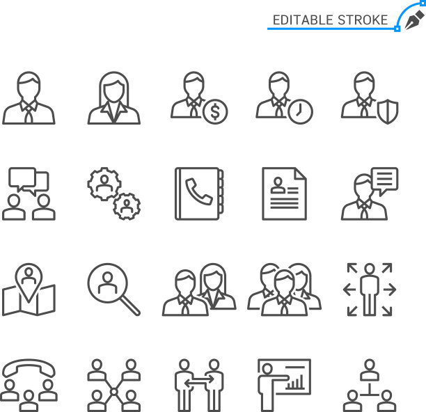 业务线图标可编辑的笔触图片下载