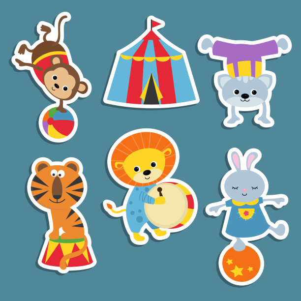 一组马戏团动物一组马戏团动物图片下载