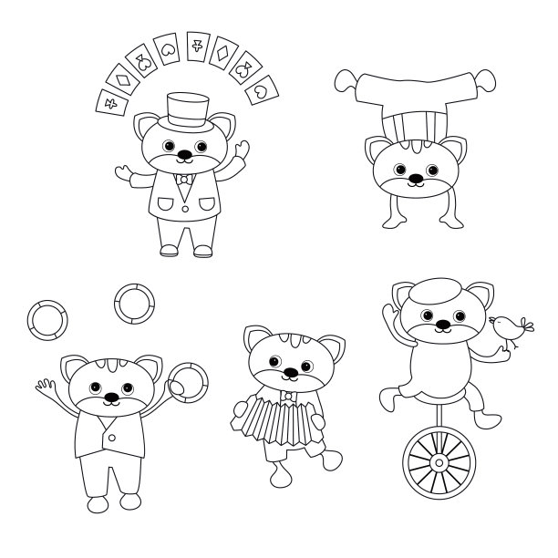 一组马戏团动物一组马戏团动物图片下载