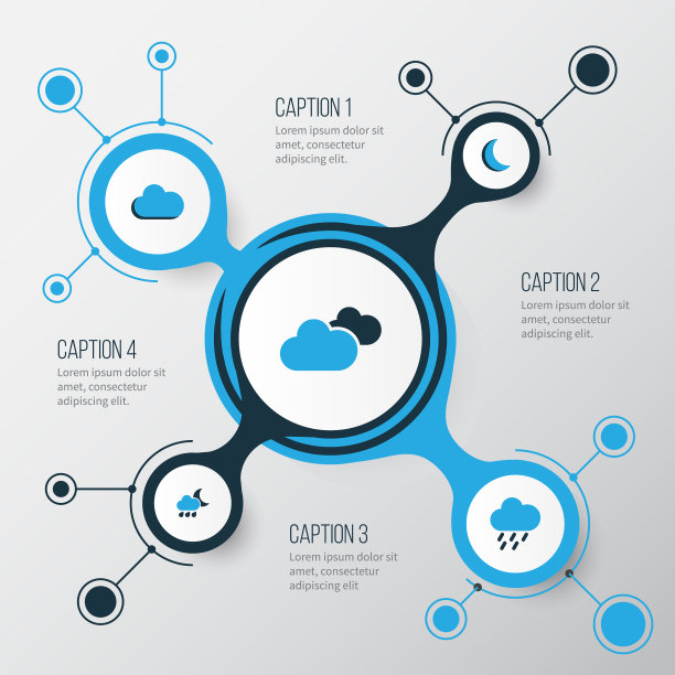 空气彩色图标集合多云的天空图片下载