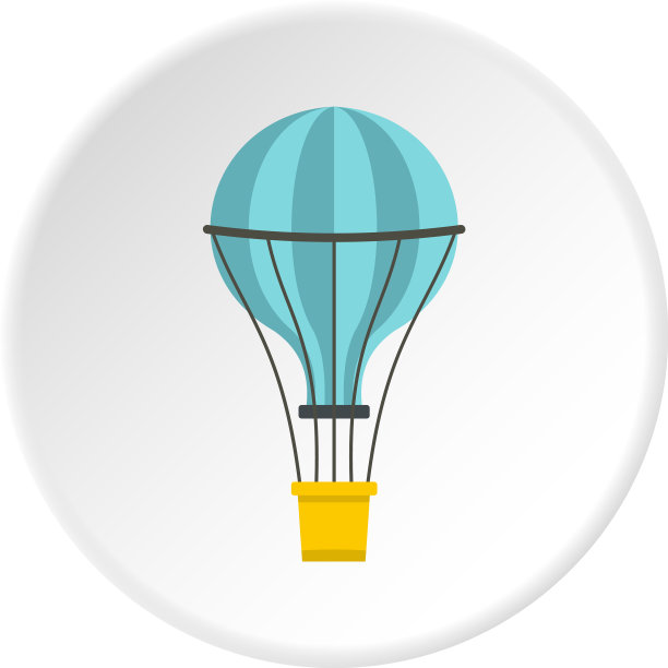 黄色飞艇图标圆图片下载