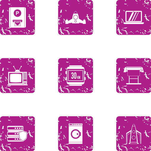 停车监控图标设置垃圾摇滚风格图片下载