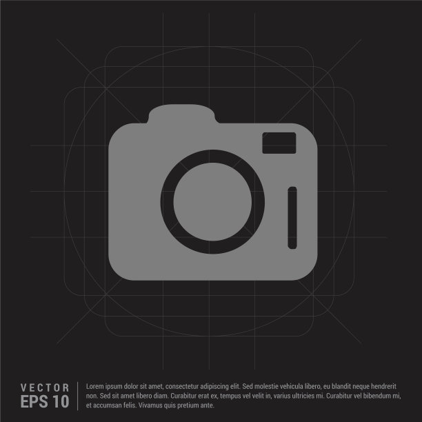 照片相机图标-黑色创意背景图片下载