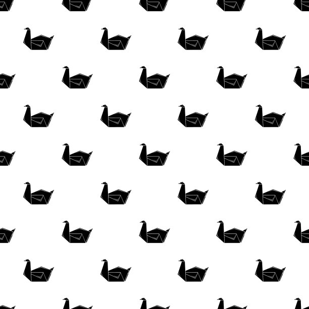 折纸天鹅图案无缝图片下载