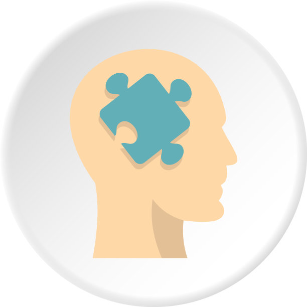 头像剪影与拼图图标圈图片下载