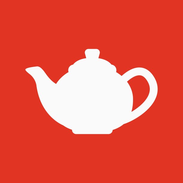 茶壶图标茶的象征平坦图片下载