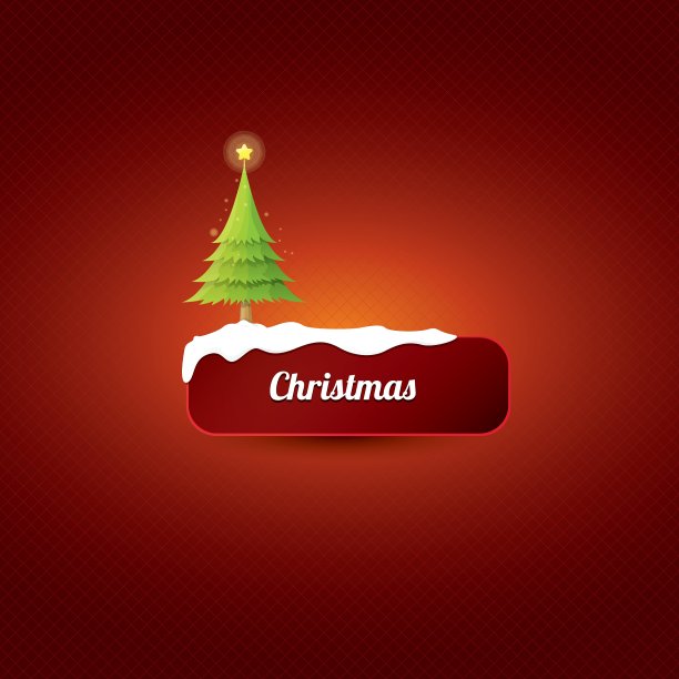 圣诞红纽扣配圣诞树图片下载