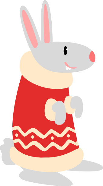 兔是中国新年的象征，是可爱的动物图片下载