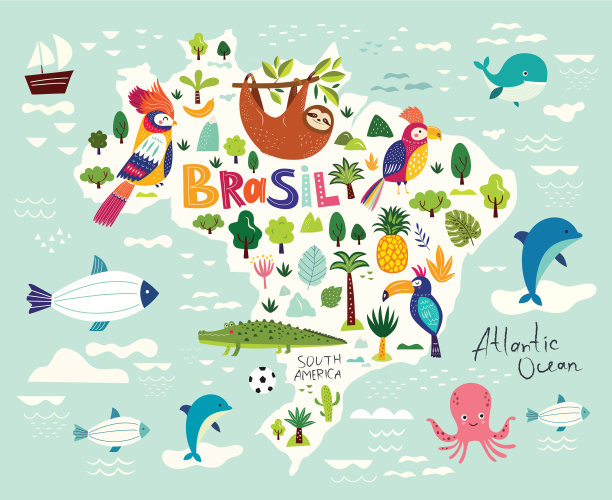 带有巴西地图的巴西符号图片下载