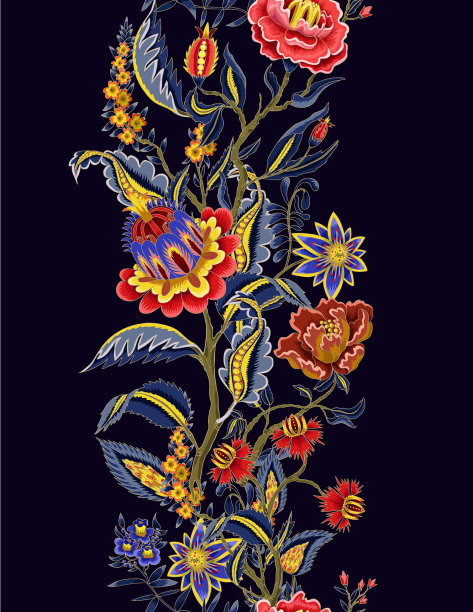 无缝边界与印度民族装饰图片下载