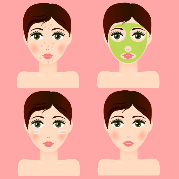 女孩肖像面部皮肤面膜图片下载