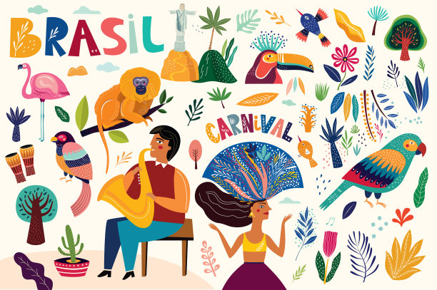 令人惊叹的巴西符号收藏图片下载