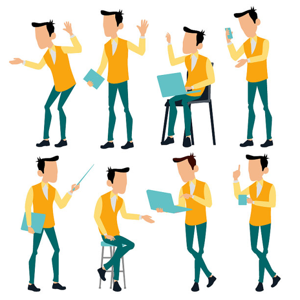 人设现代渐变色人图片下载