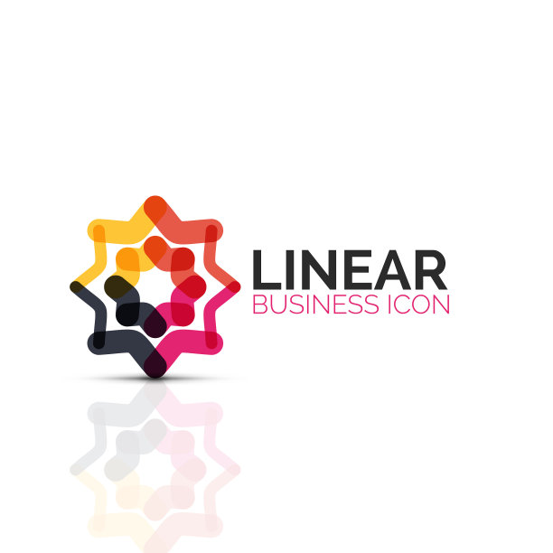 抽象的花或星形线形细线图标图片下载