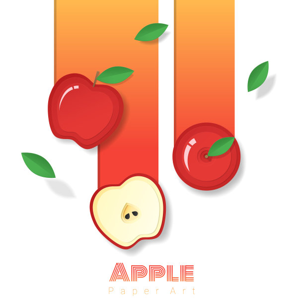 新鲜的苹果水果背景纸艺术风格图片下载