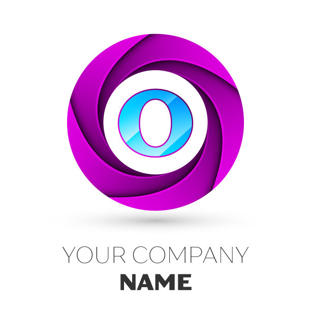 字母o标志符号在彩色圆圈内图片下载