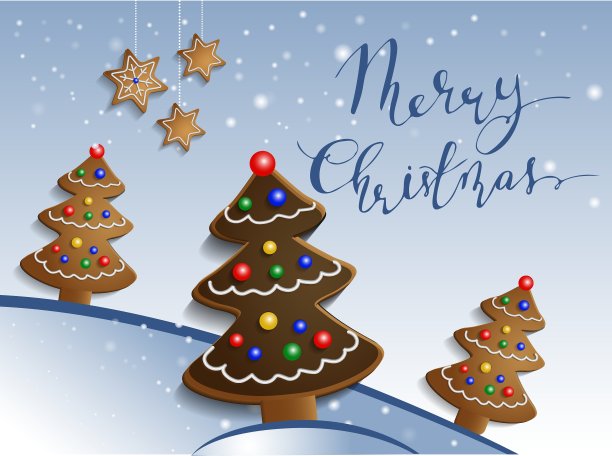 姜巧克力树在雪的背景图片下载