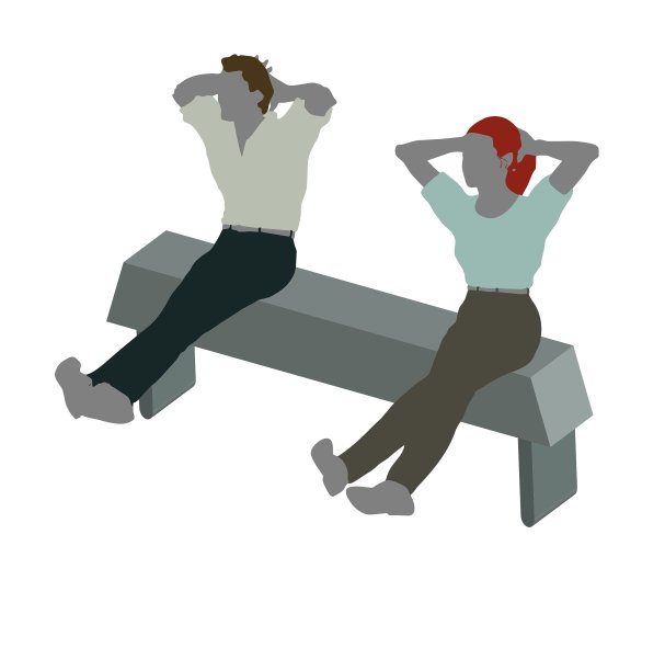 男人和女人的剪影坐在椅子姿势图片下载