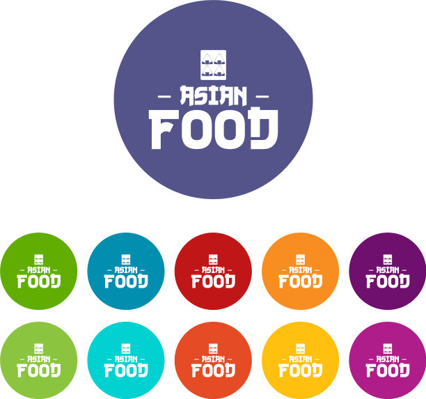 菜单亚洲食物图标设置颜色图片下载