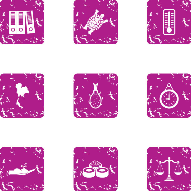 餐厅会计图标设置垃圾摇滚风格图片下载