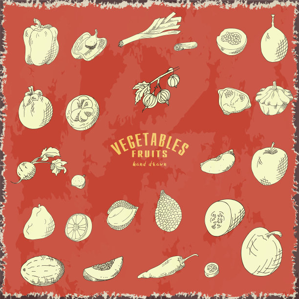 手绘新鲜蔬菜水果图片下载
