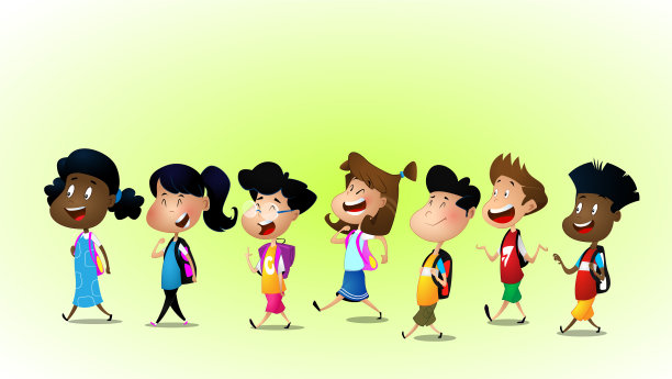 一群奔跑的孩子图片下载