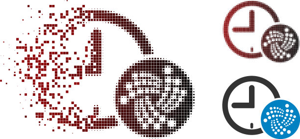 溶解虚线半色调iota时间图标图片下载