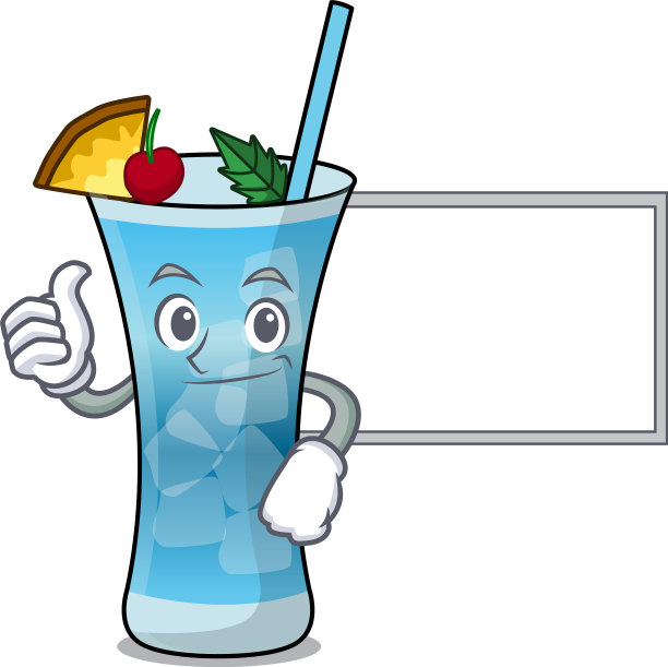 用蓝色夏威夷卡通人物竖起大拇指图片下载