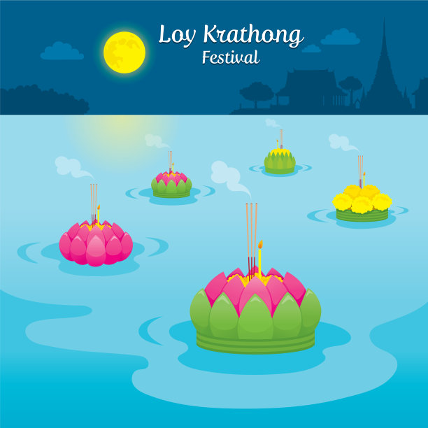 水灯节浮在河上图片下载