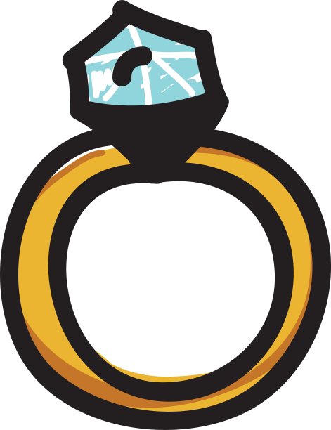 订婚戒指卡通图标形象图片下载