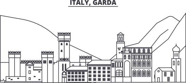 意大利加达线天际线图片下载