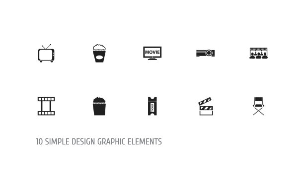 一套10可编辑的拍摄图标包括符号图片下载