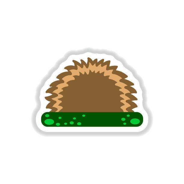 标签与阴影平面图标草和灌木图片下载