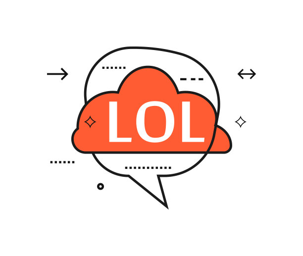 带有lol短语的语音气泡轮廓图片下载