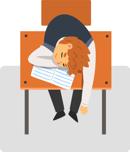 学生在教室里坐在桌子前睡觉图片下载