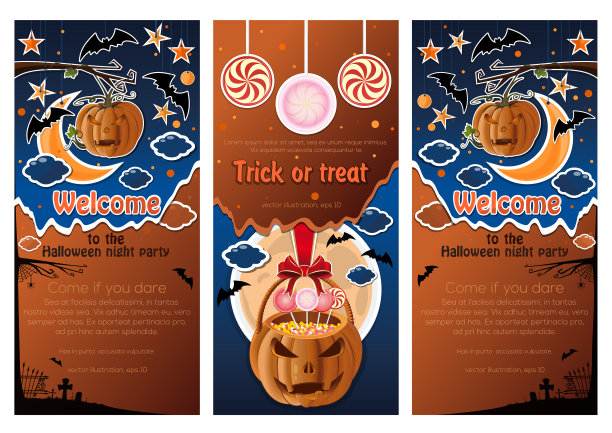 万圣节之夜的彩色背景图片下载