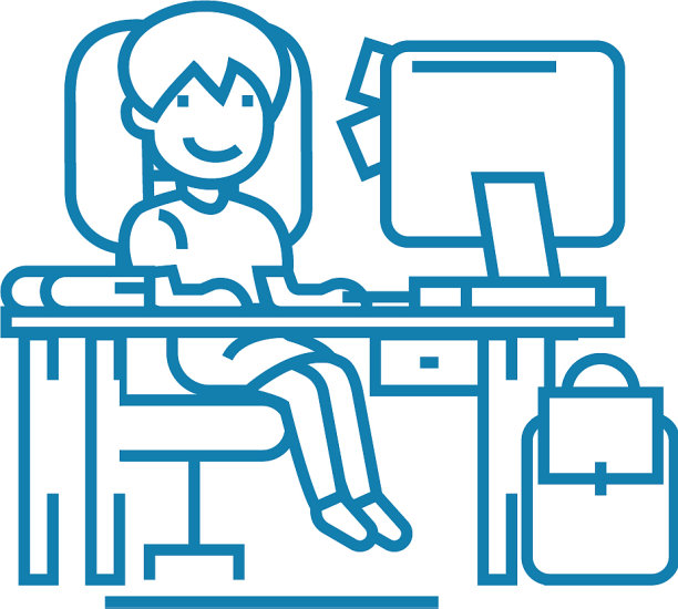 计算机类线性图标概念计算机图片下载