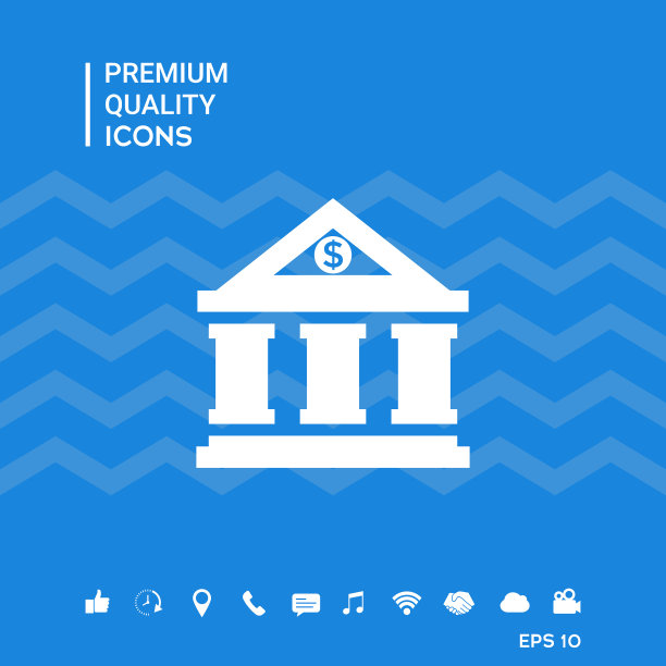 银行图标与美元符号图片下载