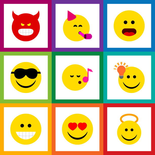 平面图标脸设置天使聚会时间的表情图片下载