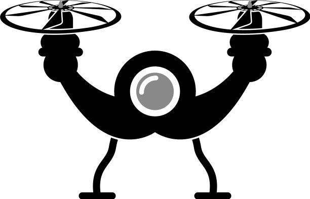 无人机玩具剪影图标图片下载