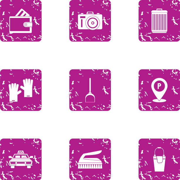 酒店行业的图标设置垃圾摇滚风格图片下载