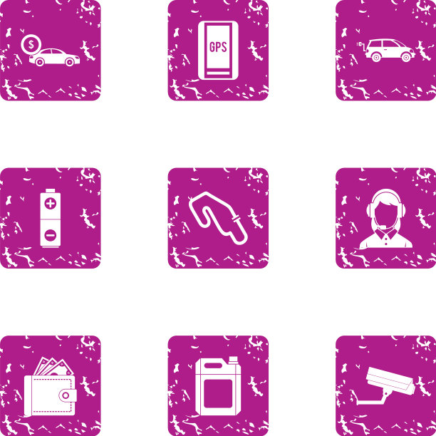 赛车日图标设置垃圾摇滚风格图片下载