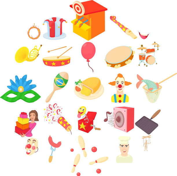 横幅日图标设置卡通风格图片下载